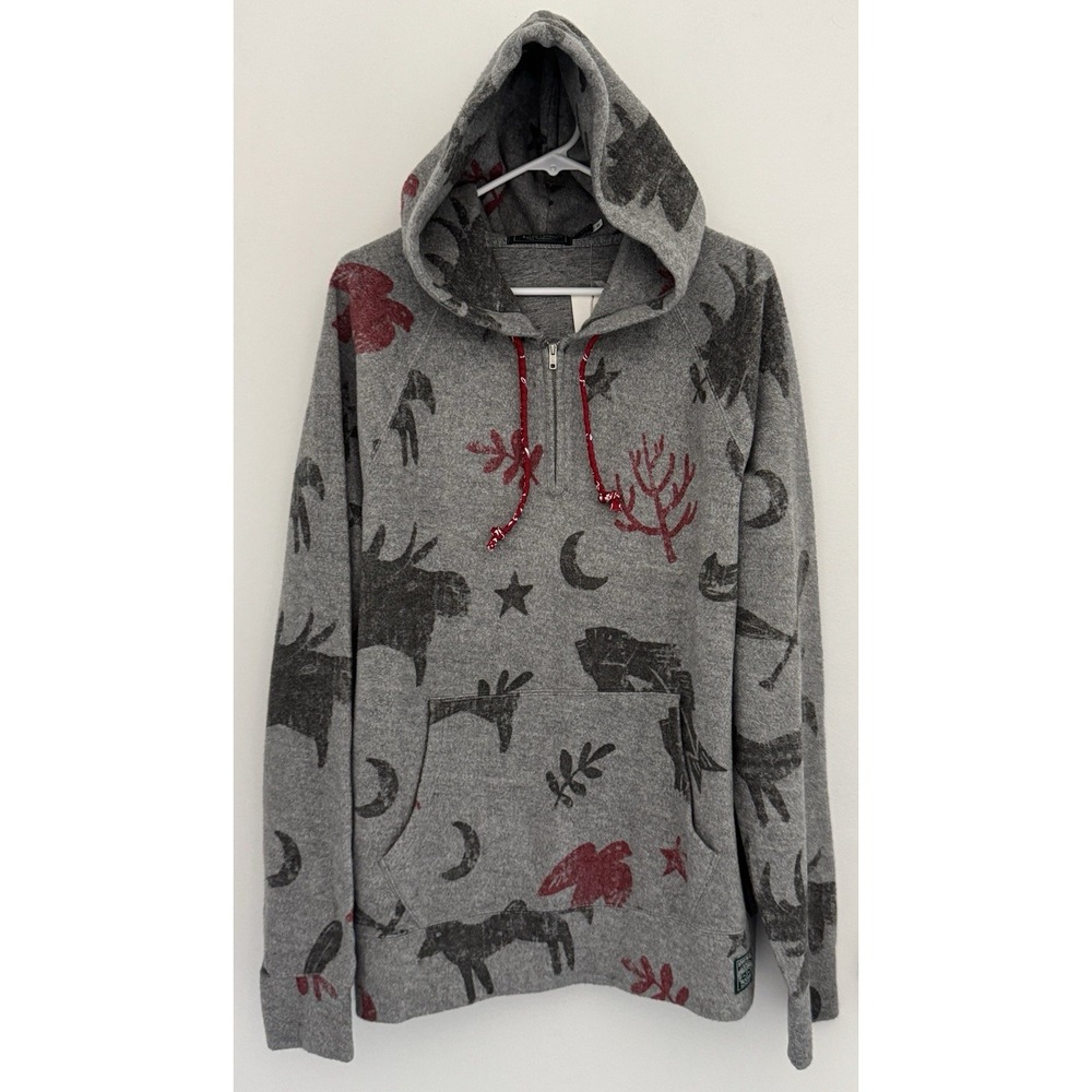 POLO COUNTRY RALPH LAUREN Sweatshirt XXL Gray 1/4 Zip Hoodie Brushed Fleece NEW